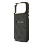 Guess PU Leather 4G Gold Frame MagSafe Black Kryt iPhone 17 Pro Max