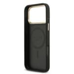 Guess PU Leather 4G Gold Frame MagSafe Black Kryt iPhone 17 Pro Max