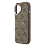 Guess PU Leather 4G Gold Frame MagSafe Brown Kryt iPhone 17