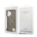 Guess PU Leather 4G Gold Frame MagSafe Brown Kryt iPhone 17