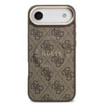 Guess PU Leather 4G Gold Frame MagSafe Brown Kryt iPhone 17 Air