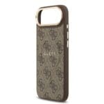 Guess PU Leather 4G Gold Frame MagSafe Brown Kryt iPhone 17 Air