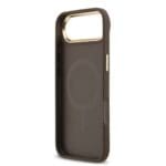 Guess PU Leather 4G Gold Frame MagSafe Brown Kryt iPhone 17 Air