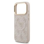 Guess PU Leather 4G Gold Frame MagSafe Pink Kryt iPhone 17 Pro