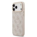 Guess PU Leather 4G Gold Frame MagSafe Pink Kryt iPhone 17 Pro Max