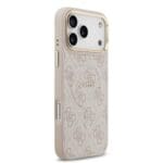 Guess PU Leather 4G Gold Frame MagSafe Pink Kryt iPhone 17 Pro Max
