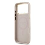Guess PU Leather 4G Gold Frame MagSafe Pink Kryt iPhone 17 Pro Max