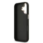 Guess PU Leather 4G Metal Logo Gold Frame Black Kryt iPhone 17