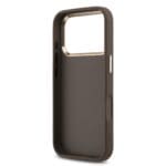 Guess PU Leather 4G Metal Logo Gold Frame Brown Kryt iPhone 17 Pro Max