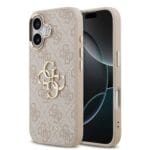 Guess PU Leather 4G Metal Logo Gold Frame Pink Kryt iPhone 17