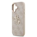 Guess PU Leather 4G Metal Logo Gold Frame Pink Kryt iPhone 17