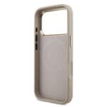 Guess PU Leather 4G Strass Triangle Logo Gold Frame MagSafe Pink Kryt iPhone 17 Pro