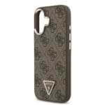Guess PU Leather 4G Triangle Logo Gold Frame MagSafe Brown Kryt iPhone 17
