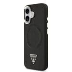 Guess PU Leather Triangle Logo MagSafe Black Kryt iPhone 17