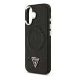 Guess PU Leather Triangle Logo MagSafe Black Kryt iPhone 17