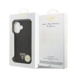 Guess PU Leather Triangle Logo MagSafe Black Kryt iPhone 17