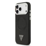 Guess PU Leather Triangle Logo MagSafe Black Kryt iPhone 17 Pro
