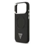 Guess PU Leather Triangle Logo MagSafe Black Kryt iPhone 17 Pro