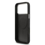 Guess PU Leather Triangle Logo MagSafe Black Kryt iPhone 17 Pro Max