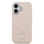 Guess PU Leather Triangle Logo MagSafe Pink Kryt iPhone 17