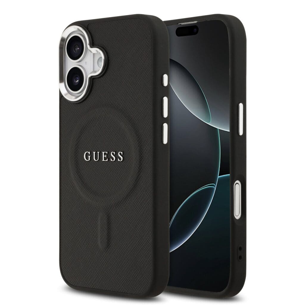 Guess PU Saffiano MagSafe Black Kryt iPhone 17