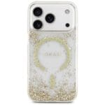 Guess Resin Bottom Glitter MagSafe Gold Kryt iPhone 17 Pro