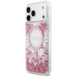 Guess Resin Bottom Glitter MagSafe Pink Kryt iPhone 17 Pro Max