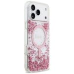 Guess Resin Bottom Glitter MagSafe Pink Kryt iPhone 17 Pro Max