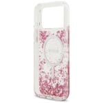 Guess Resin Bottom Glitter MagSafe Pink Kryt iPhone 17 Pro Max