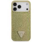 Guess Rhinestone Triangle Logo Gold Kryt iPhone 17 Pro Max