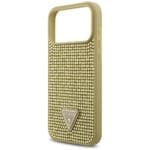 Guess Rhinestone Triangle Logo Gold Kryt iPhone 17 Pro Max