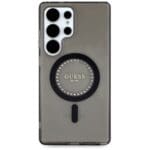 Guess Rhinestones Printed Classic Logo MagSafe Black Kryt Samsung Galaxy S25 Ultra