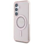 Guess Rhinestones Printed Classic Logo MagSafe Pink Kryt Samsung Galaxy S25