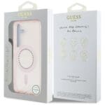 Guess Rhinestones Printed Classic Logo MagSafe Pink Kryt Samsung Galaxy S25