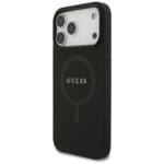 Guess Saffiano Classic Logo MagSafe Black Kryt iPhone 17 Pro Max