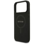 Guess Saffiano Classic Logo MagSafe Black Kryt iPhone 17 Pro Max