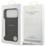 Guess Saffiano Classic Logo MagSafe Black Kryt iPhone 17 Pro Max