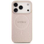 Guess Saffiano Classic Logo MagSafe Pink Kryt iPhone 17 Pro