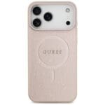Guess Saffiano Classic Logo MagSafe Pink Kryt iPhone 17 Pro Max