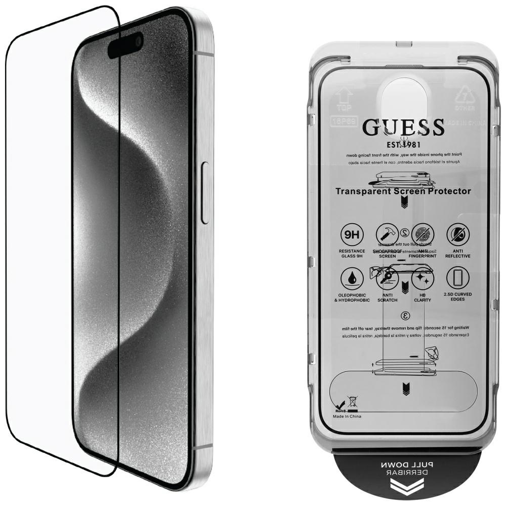 Guess Set 2-in-1 BP Rhinestone Screen and Camera Lens Glass Silver iPhone 16 Pro Max