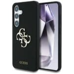 Guess Silicone Big 4G Logo Bottom Script Black Kryt Samsung Galaxy S25