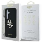 Guess Silicone Big 4G Logo Bottom Script Black Kryt Samsung Galaxy S25