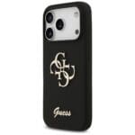 Guess Silicone Big 4G Script Black Kryt iPhone 17 Pro