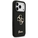 Guess Silicone Big 4G Script Black Kryt iPhone 17 Pro