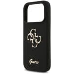 Guess Silicone Big 4G Script Black Kryt iPhone 17 Pro