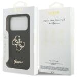 Guess Silicone Big 4G Script Black Kryt iPhone 17 Pro