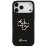 Guess Silicone Big 4G Script Black Kryt iPhone 17 Pro Max