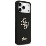 Guess Silicone Big 4G Script Black Kryt iPhone 17 Pro Max