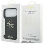 Guess Silicone Big 4G Script Black Kryt iPhone 17 Pro Max