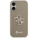Guess Silicone Big 4G Script Brown Kryt iPhone 17